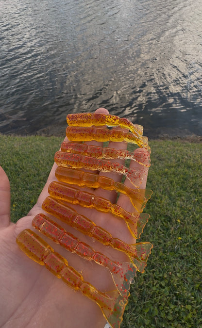 3 Inch Hand Poured Shrimps 5 pcs